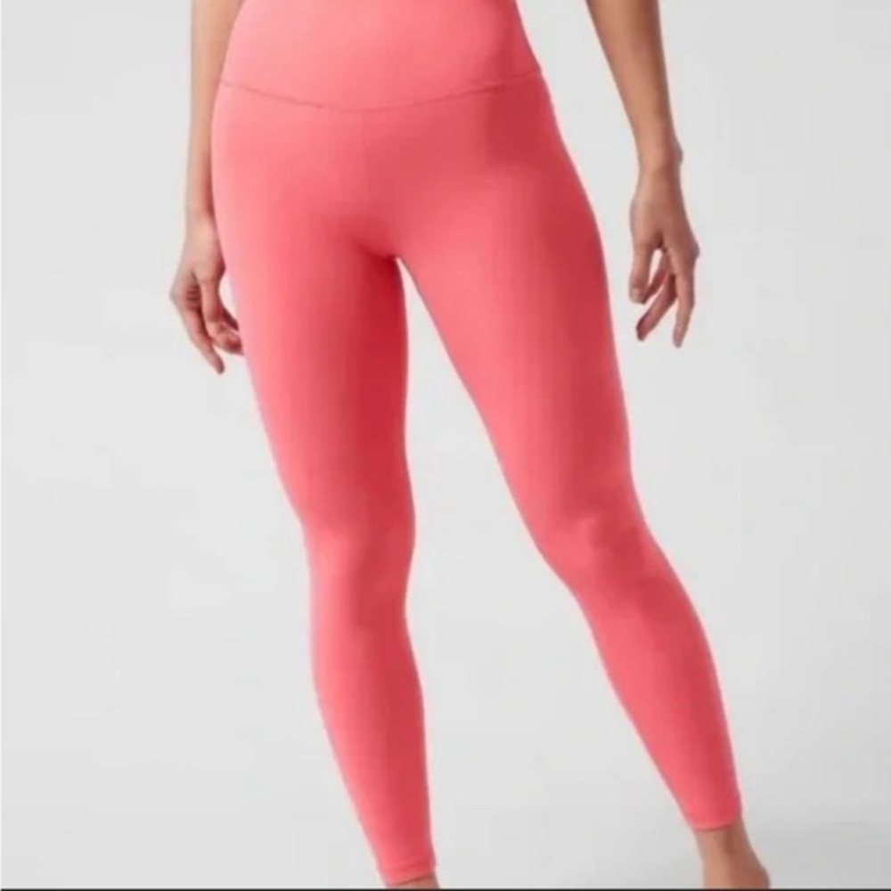 Athleta Elation High Rise 7/8 Tight Coral Pink Powervita Yoga‎ Leggings Womens